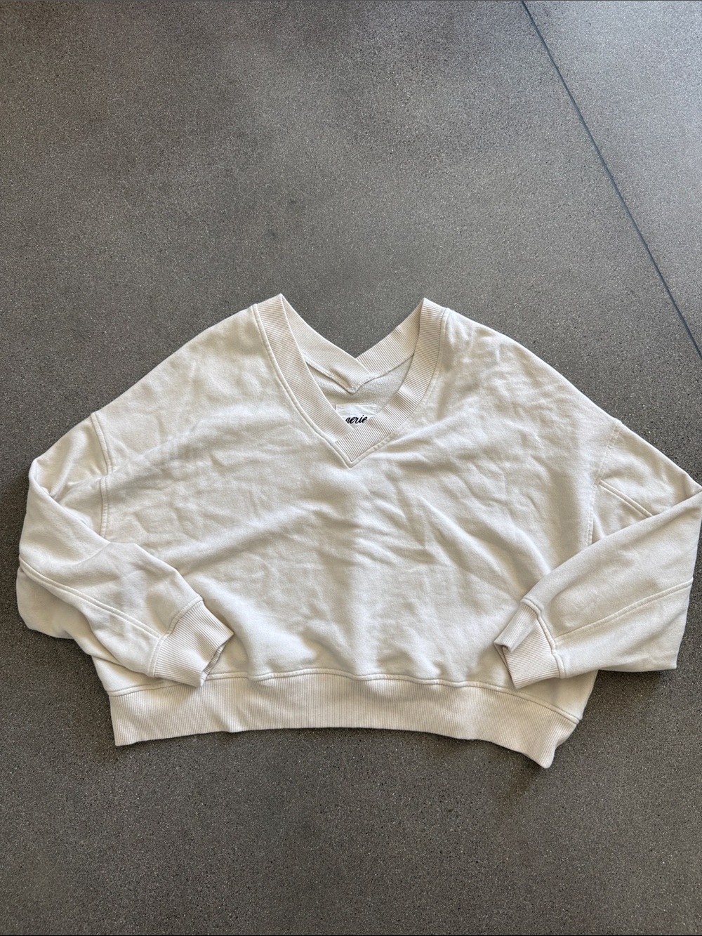 V-Neck Cream Women's Sweater